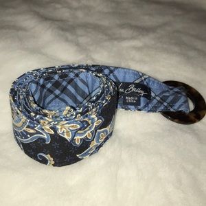Vera Bradley Blue and Beige Paisley Belt